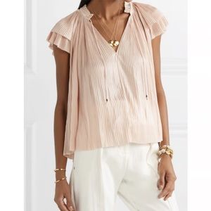 Ulla Johnson petal pink pleated blouse